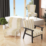 Gold Glam Stipes Pattern Modern Glam Accent Chair