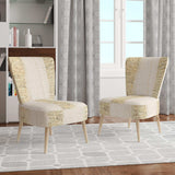 Gold Glam Stipes Pattern Modern Glam Accent Chair