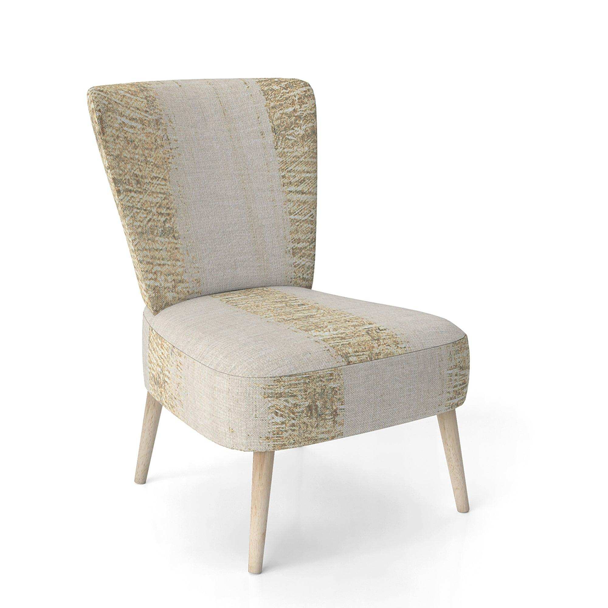 Gold Glam Stipes Pattern Modern Glam Accent Chair
