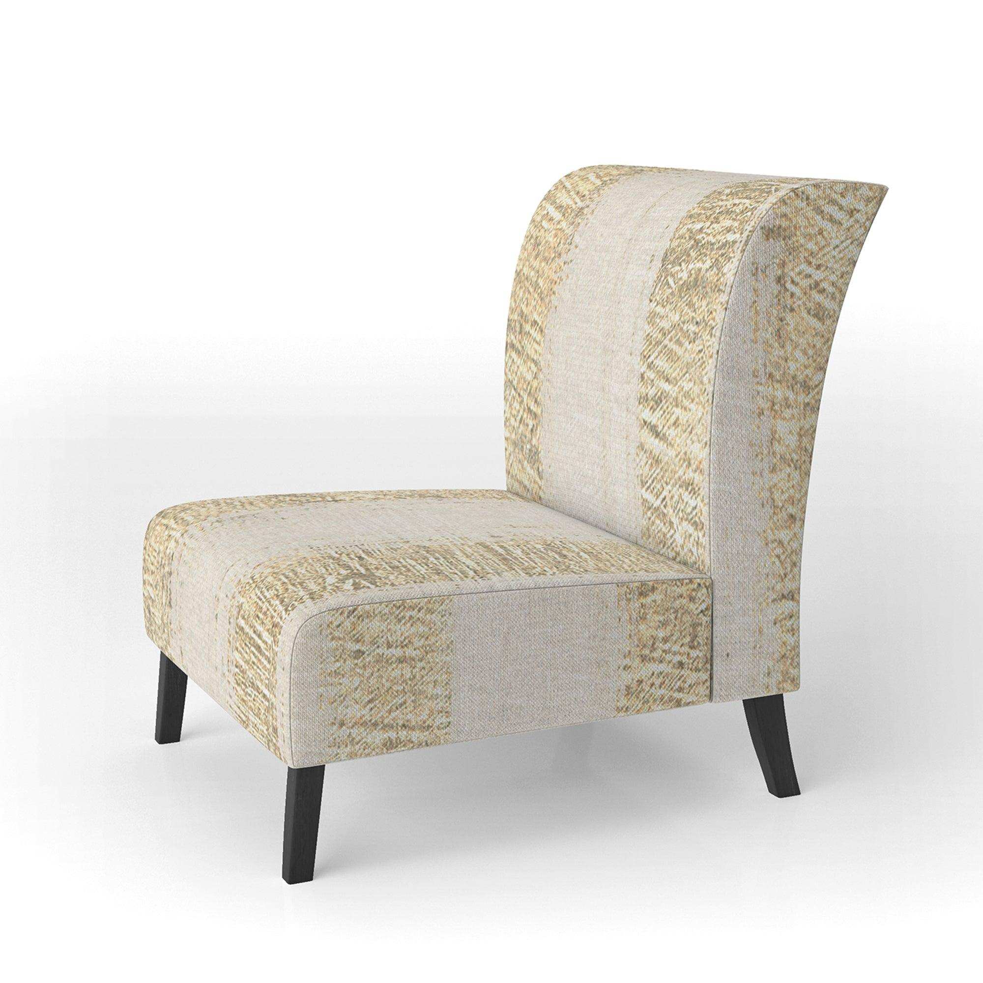 Gold Glam Stipes Pattern Modern Glam Accent Chair