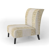 Gold Glam Stipes Pattern Modern Glam Accent Chair