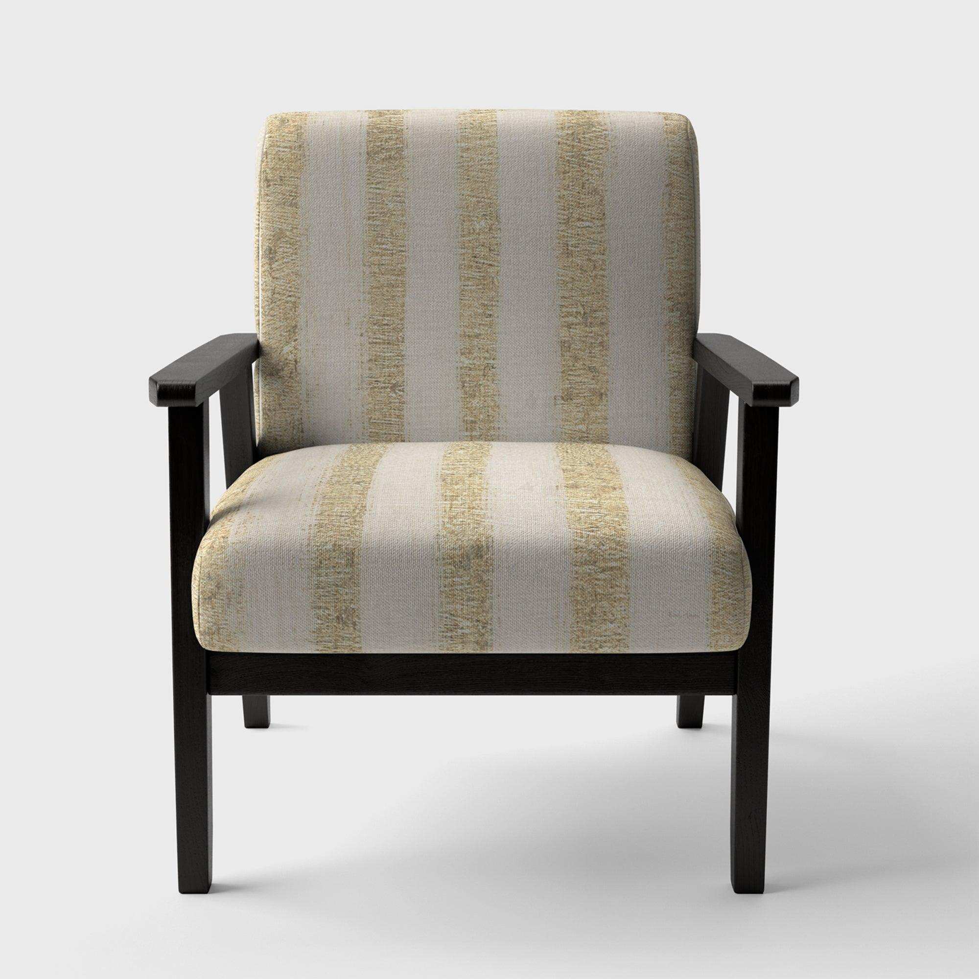 Gold Glam Stipes Pattern Modern Glam Accent Chair