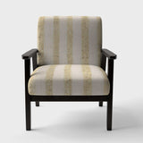 Gold Glam Stipes Pattern Modern Glam Accent Chair