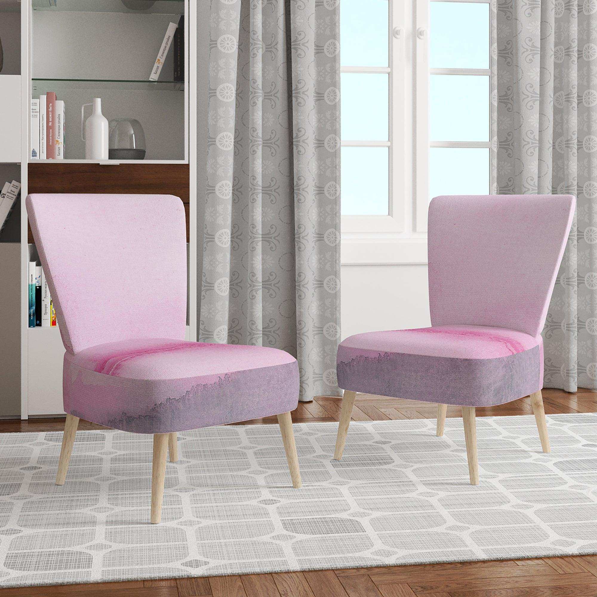 Pink Abstract Watercolor Shabby Chic Accent Chair