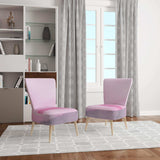 Pink Abstract Watercolor Shabby Chic Accent Chair