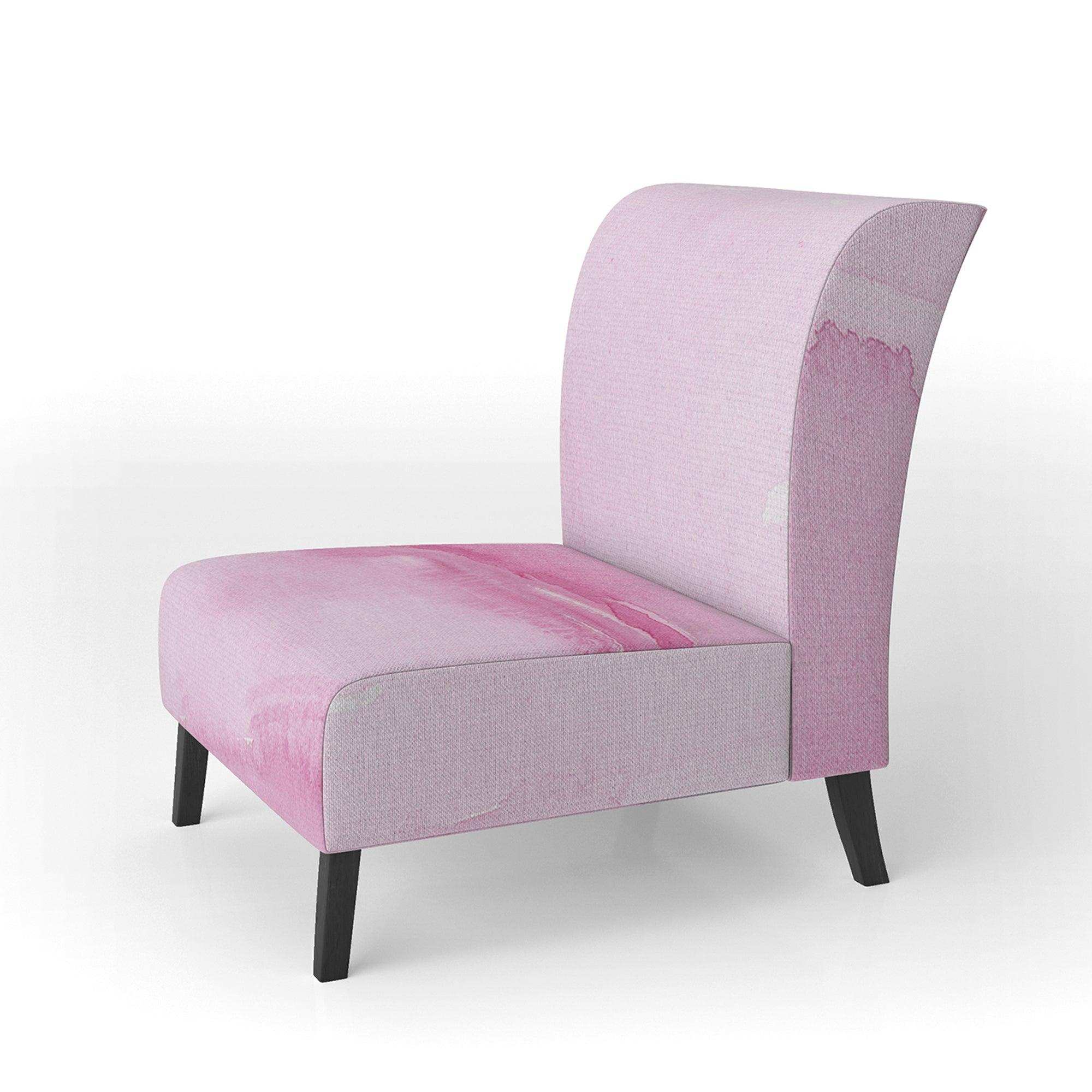 Pink Abstract Watercolor Shabby Chic Accent Chair