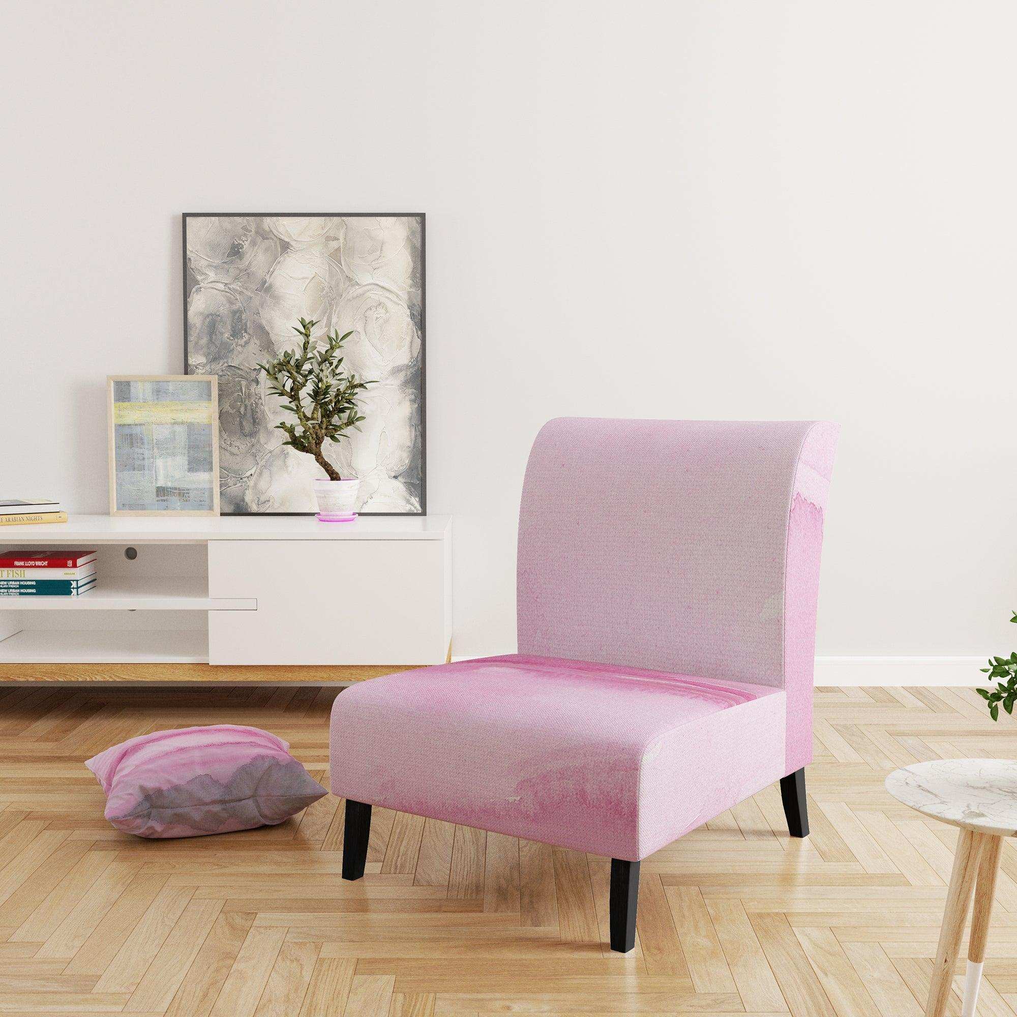 Pink Abstract Watercolor Shabby Chic Accent Chair