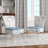 Navy Blue Scallop Shell Nautical & Coastal Accent Chair