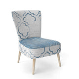 Navy Blue Scallop Shell Nautical & Coastal Accent Chair