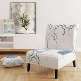 Navy Blue Scallop Shell Nautical & Coastal Accent Chair
