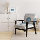 Navy Blue Scallop Shell Nautical & Coastal Accent Chair