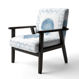 Navy Blue Scallop Shell Nautical & Coastal Accent Chair