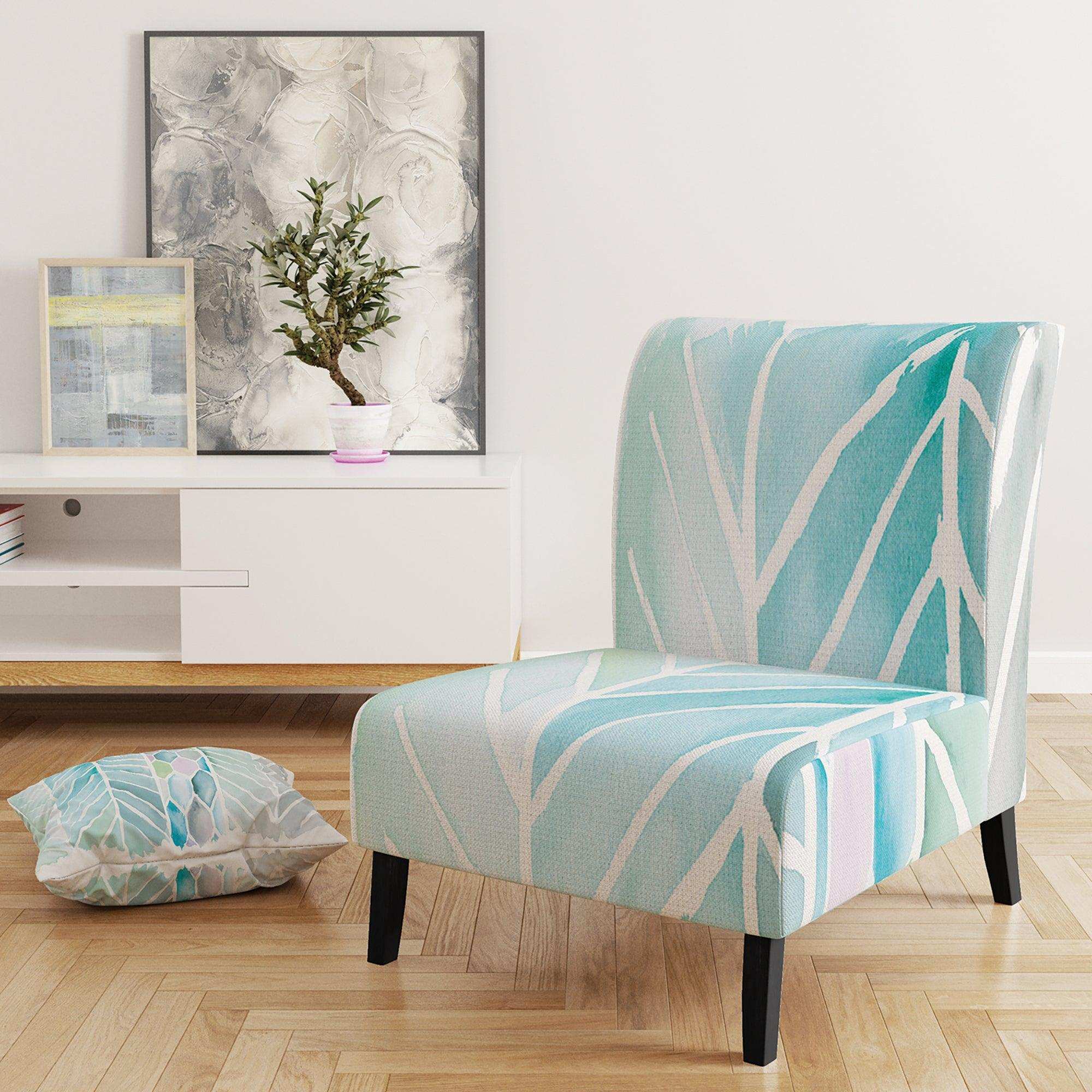 Watercolor Geometric Swatch Element IV Mid-Century Accent Chair