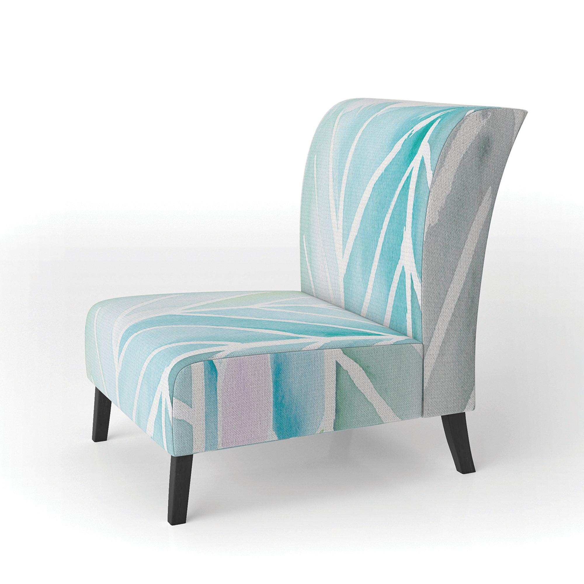 Watercolor Geometric Swatch Element IV Mid-Century Accent Chair