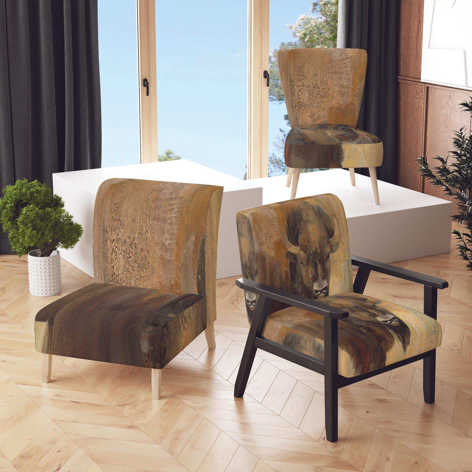 Into the Wild Gold Buffalo Modern Farmhouse Accent Chair