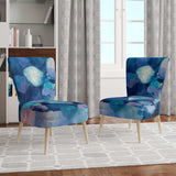 Abstract Blue Flower Petals Traditional Accent Chair Side Chair