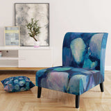 Abstract Blue Flower Petals Traditional Accent Chair Slipper Chair