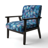 Abstract Blue Flower Petals Traditional Accent Chair Arm Chair