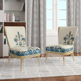 Fleur de Lis Gold Pattern Glam Accent Chair