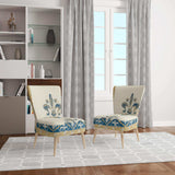 Fleur de Lis Gold Pattern Glam Accent Chair