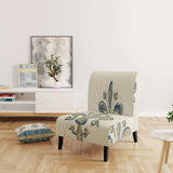 Fleur de Lis Gold Pattern Glam Accent Chair