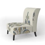 Fleur de Lis Gold Pattern Glam Accent Chair