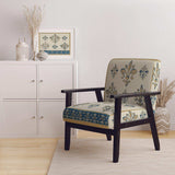 Fleur de Lis Gold Pattern Glam Accent Chair