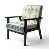 Fleur de Lis Gold Pattern Glam Accent Chair