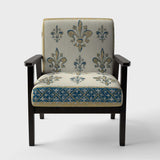Fleur de Lis Gold Pattern Glam Accent Chair