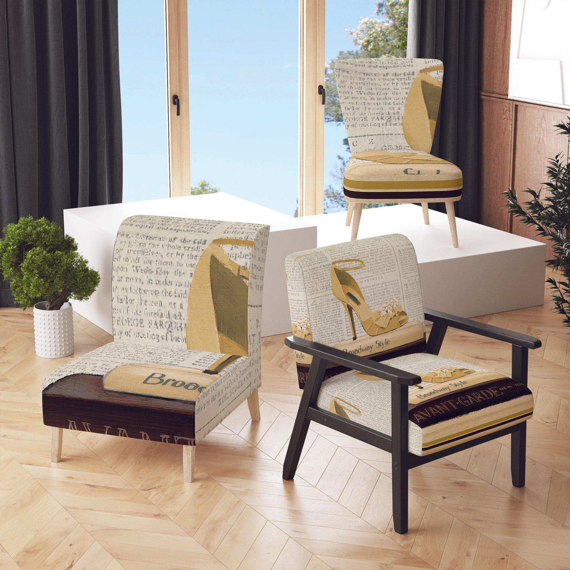 Gold Fashion High Hells III Glam Accent Chair