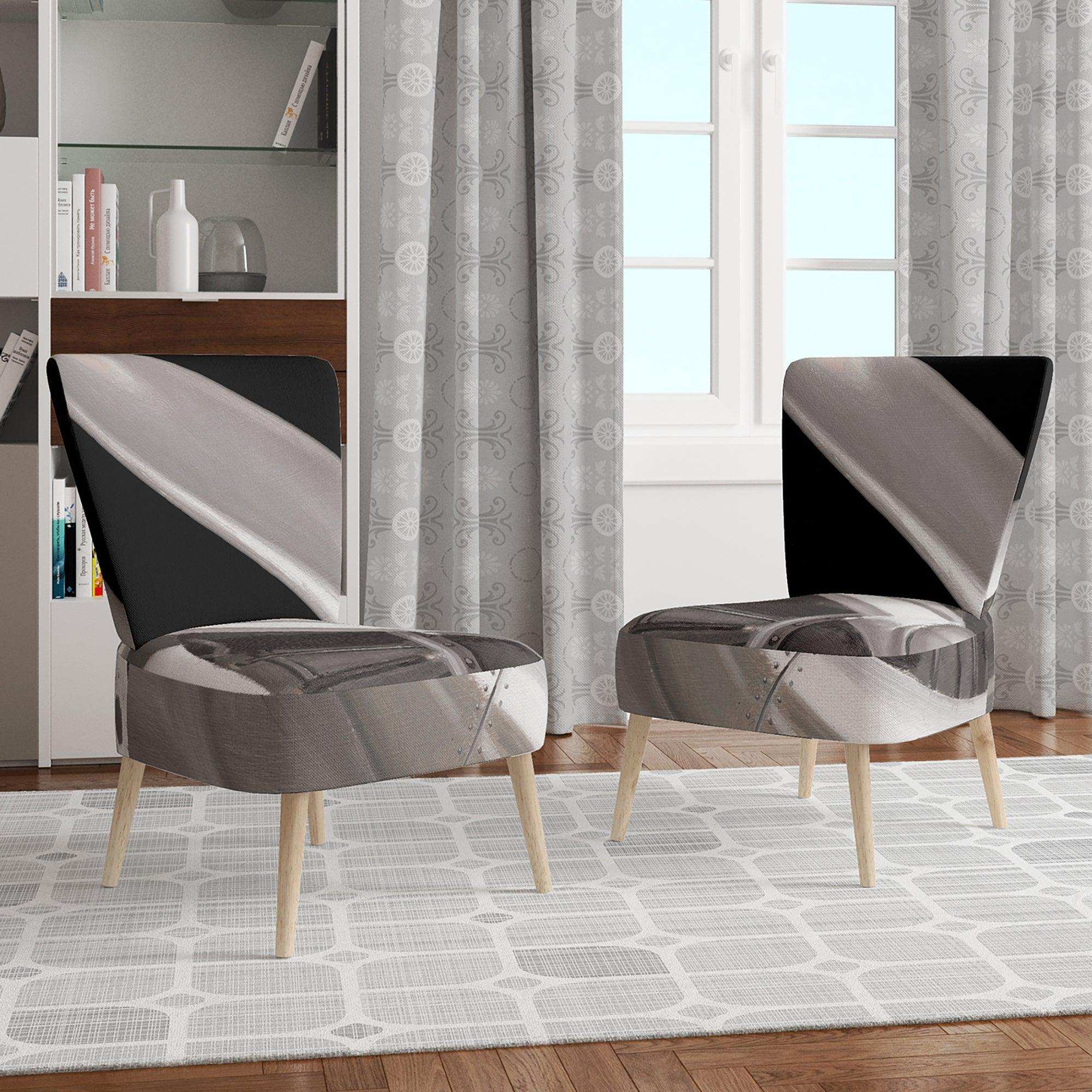 Travel by Air Grey Plane Vintage Transportati Accent Chair