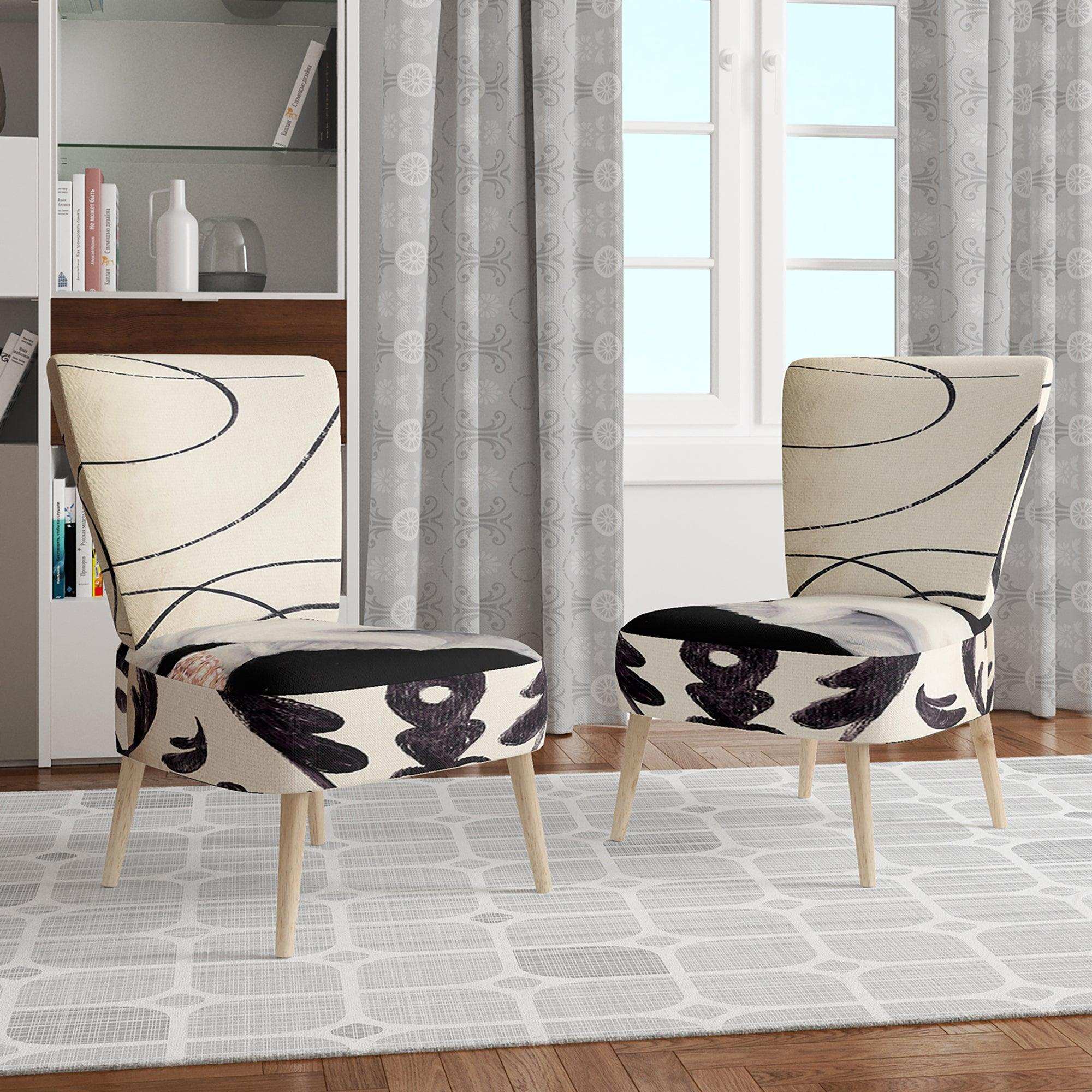 Black And White Fancy Glamorous Gloves Fashion Accent Chair