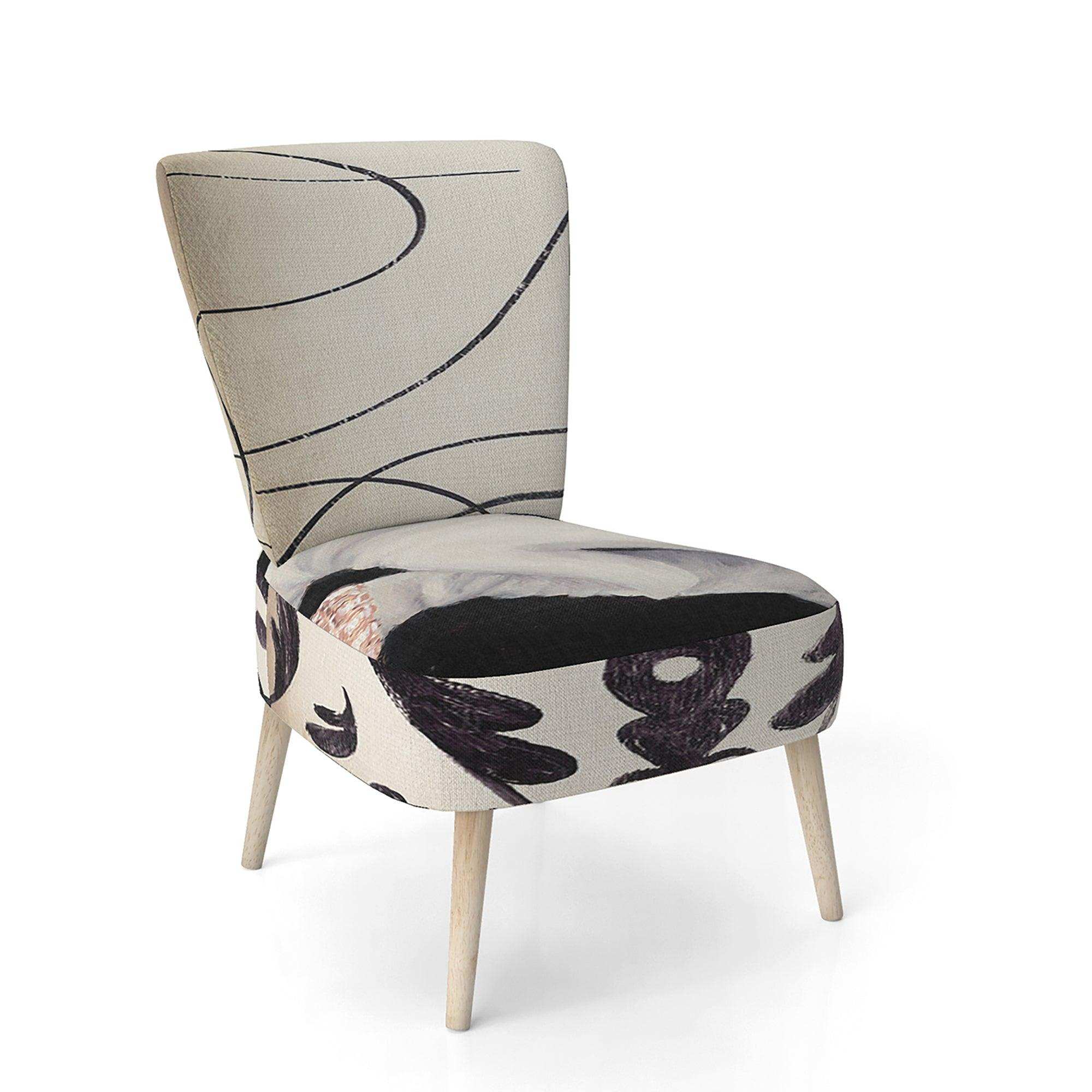 Black And White Fancy Glamorous Gloves Fashion Accent Chair