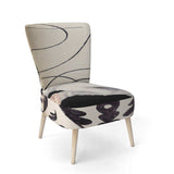 Black And White Fancy Glamorous Gloves Fashion Accent Chair