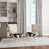 Black And White Fancy Glamorous Gloves Fashion Accent Chair