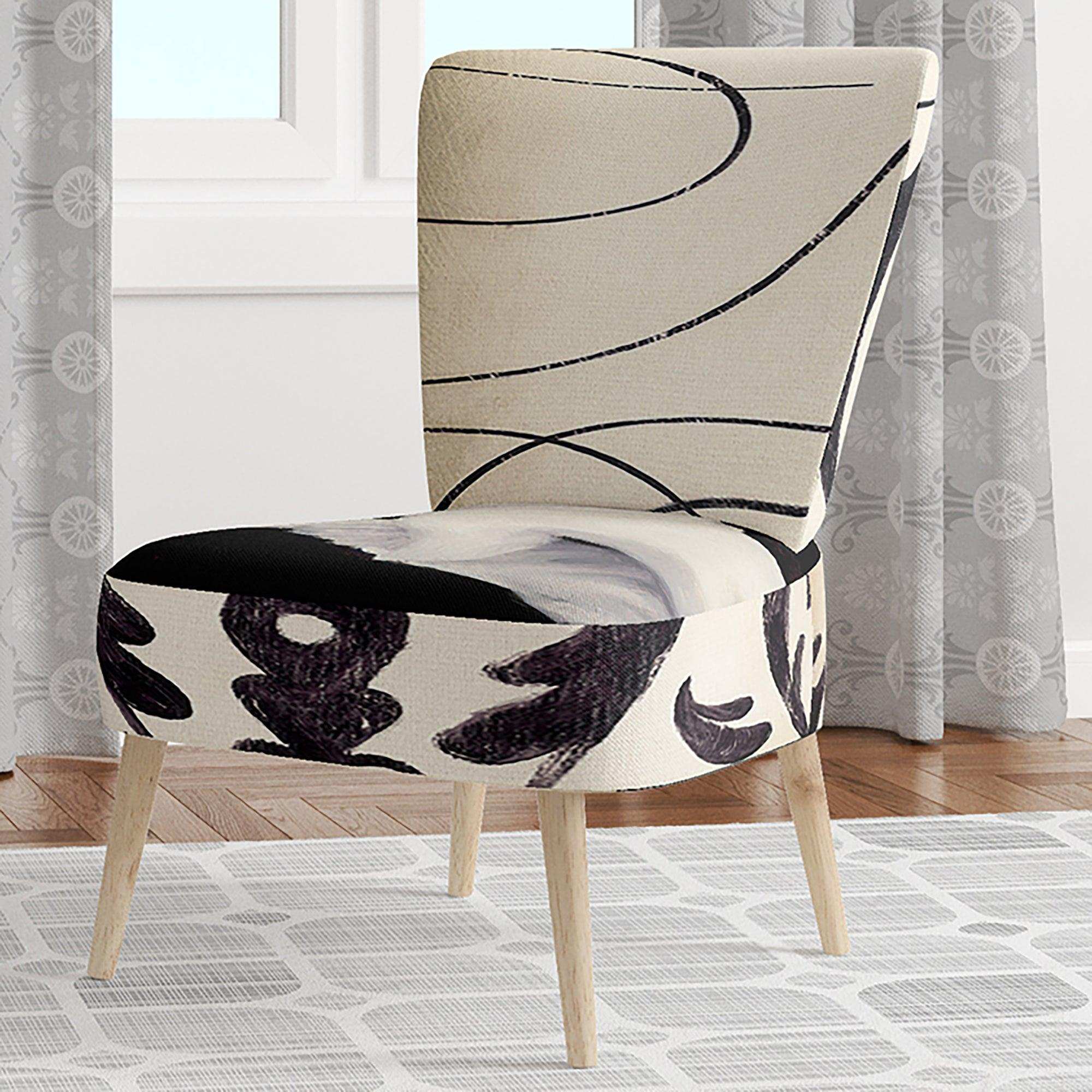 Black And White Fancy Glamorous Gloves Fashion Accent Chair
