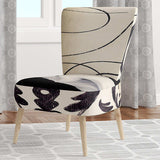 Black And White Fancy Glamorous Gloves Fashion Accent Chair