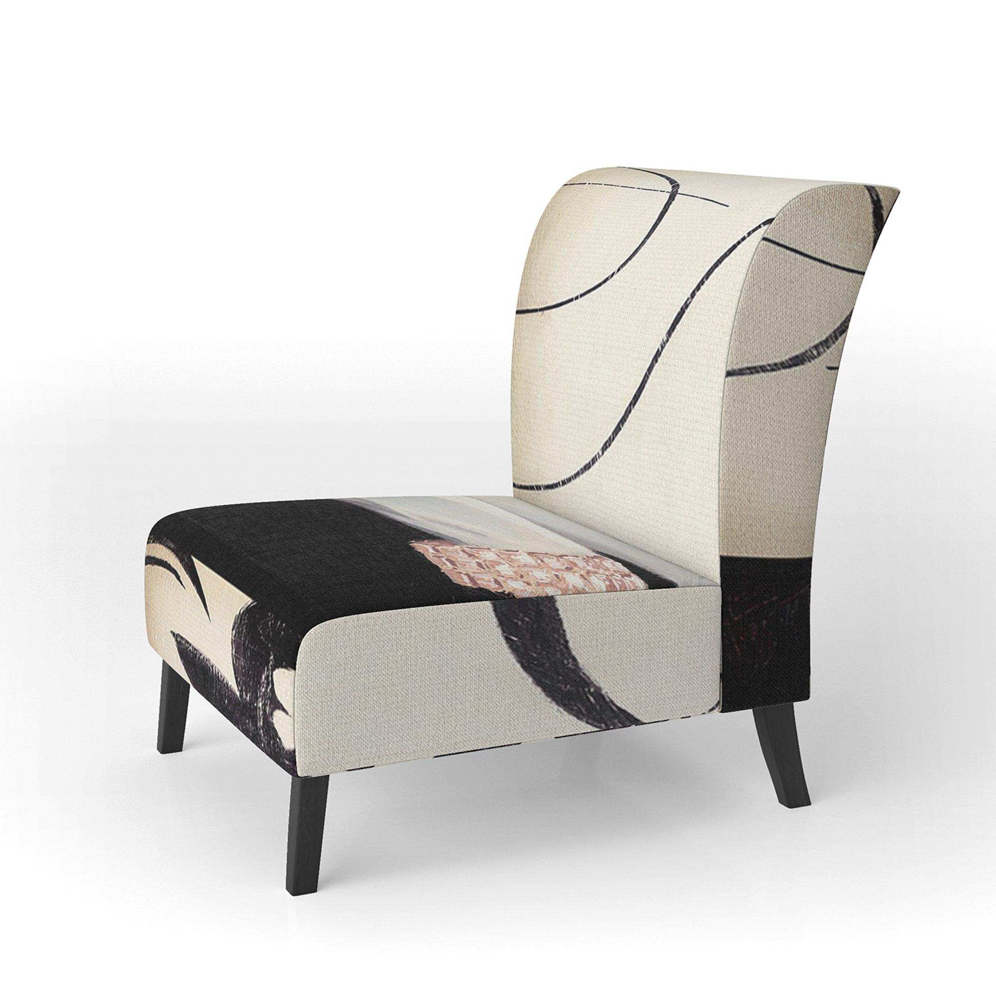 Black And White Fancy Glamorous Gloves Fashion Accent Chair