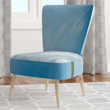White Flower on Blue I Farmhouse Accent Chair