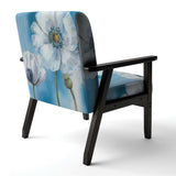 White Flower on Blue I Farmhouse Accent Chair