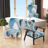 White Flower on Blue II Farmhouse Accent Chair