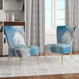 White Flower on Blue II Farmhouse Accent Chair
