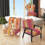 Glamorous Composition of Red and Gold Mid-Century Accent Chair