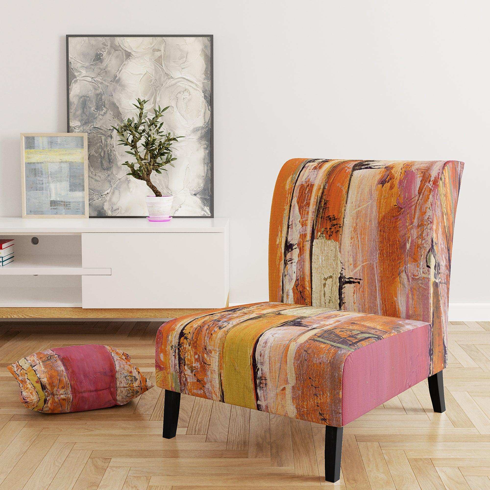 Glamorous Composition of Red and Gold Mid-Century Accent Chair