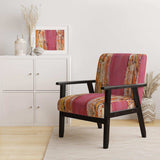 Glamorous Composition of Red and Gold Mid-Century Accent Chair