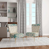 Seastar and Blue Sea Shell II Nautical & Coastal Accent Chair