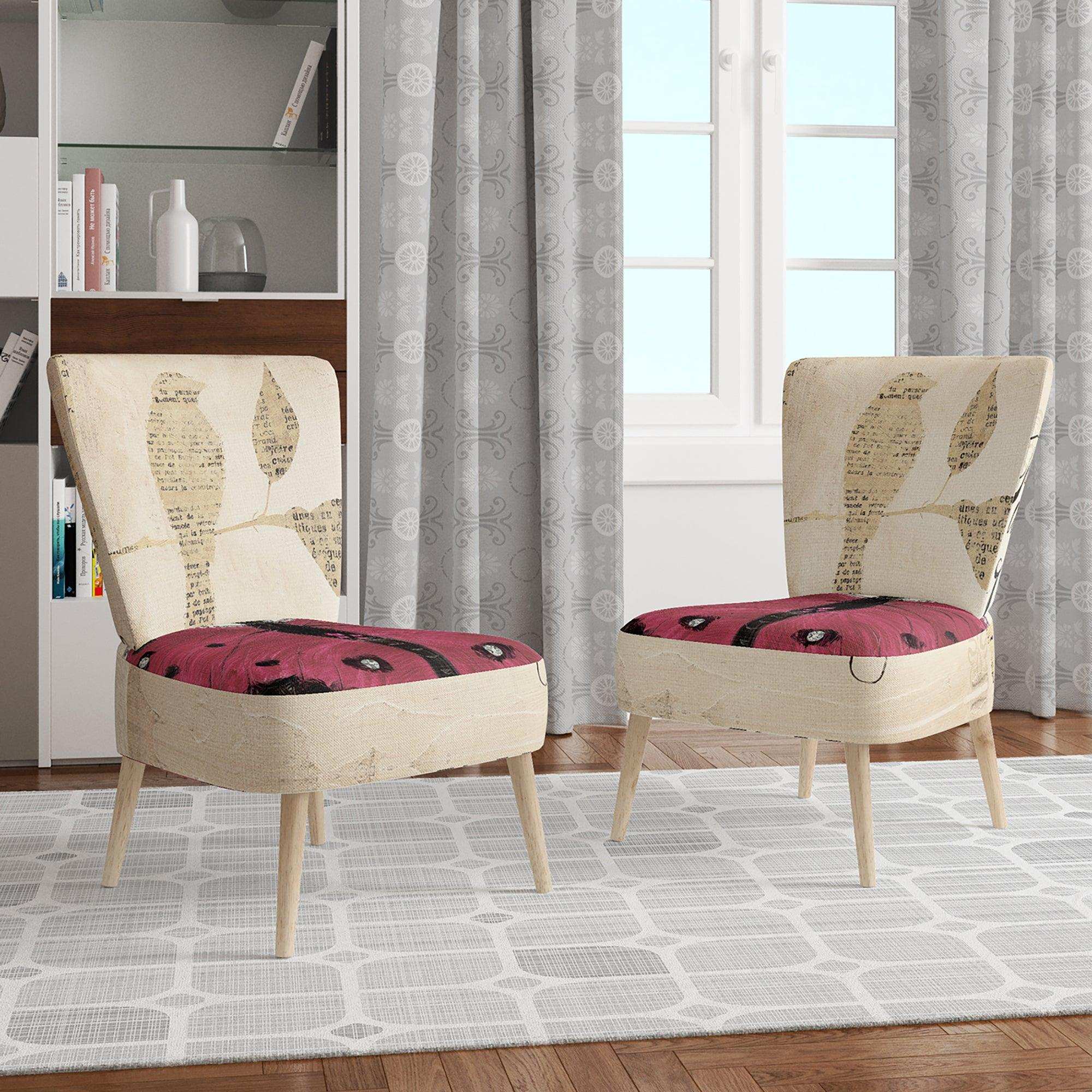 Red Farmhouse Butterfly Farmhouse Accent Chair