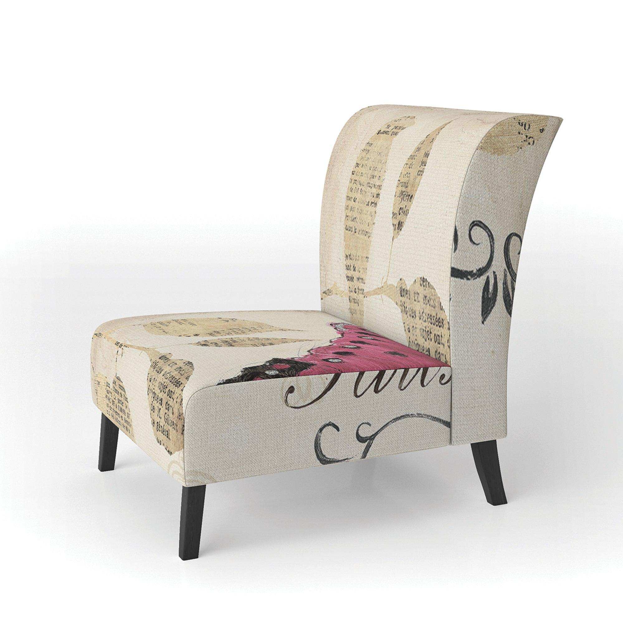 Red Farmhouse Butterfly Farmhouse Accent Chair