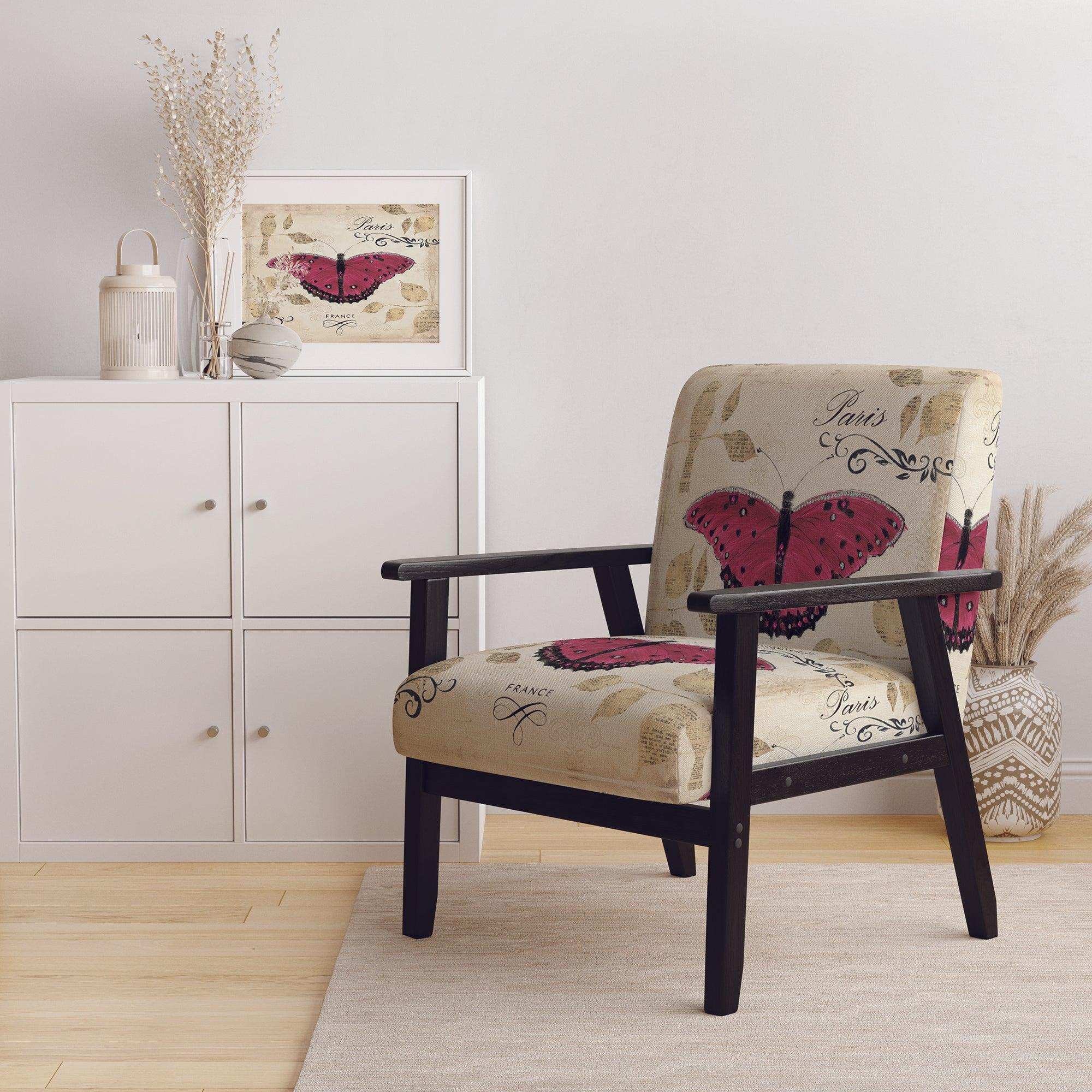 Red Farmhouse Butterfly Farmhouse Accent Chair