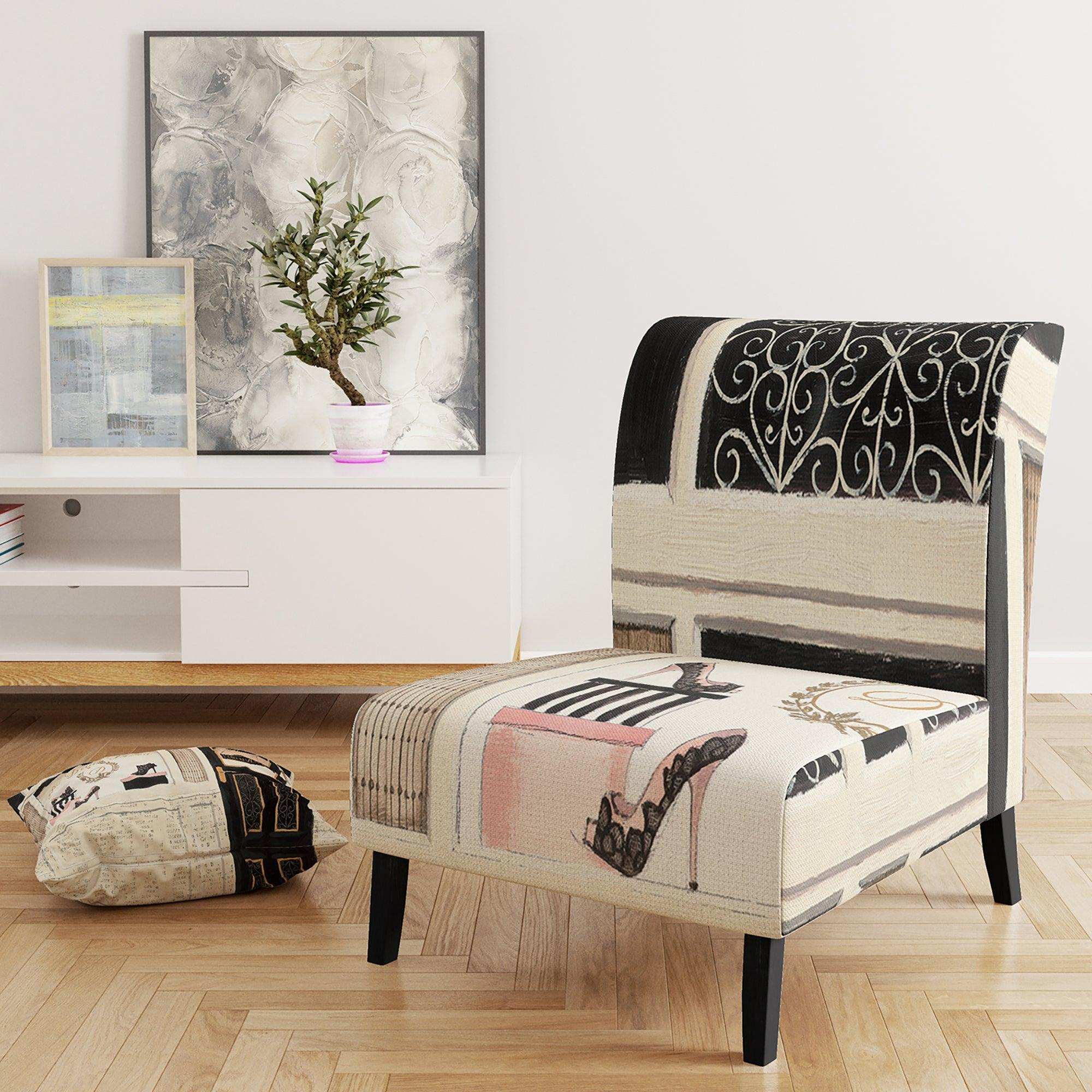 Paris Diva Shoes Painting Fashion Accent Chair